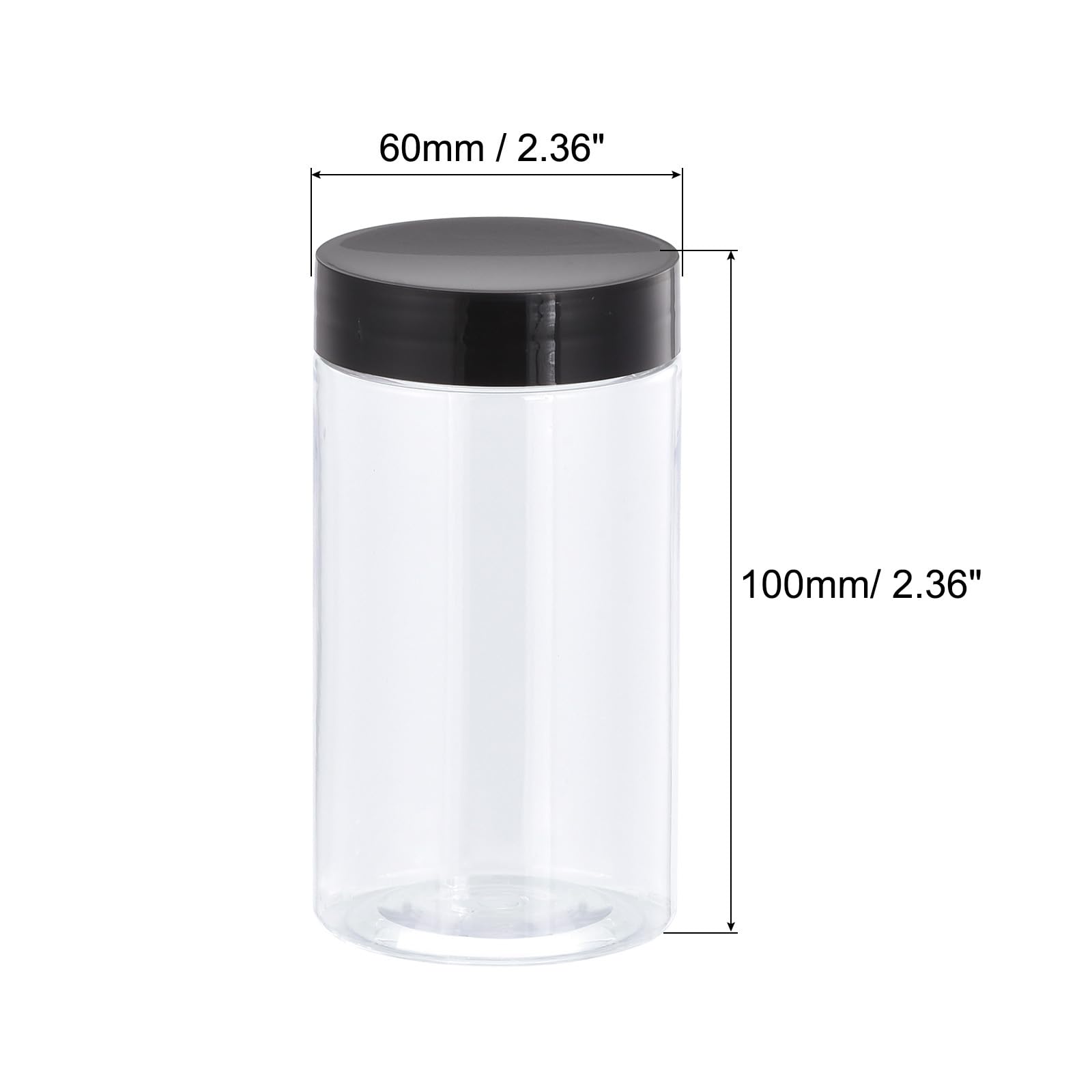 SOURCINGMAP pots ronds plastique 250ml lot 12 hermétiques