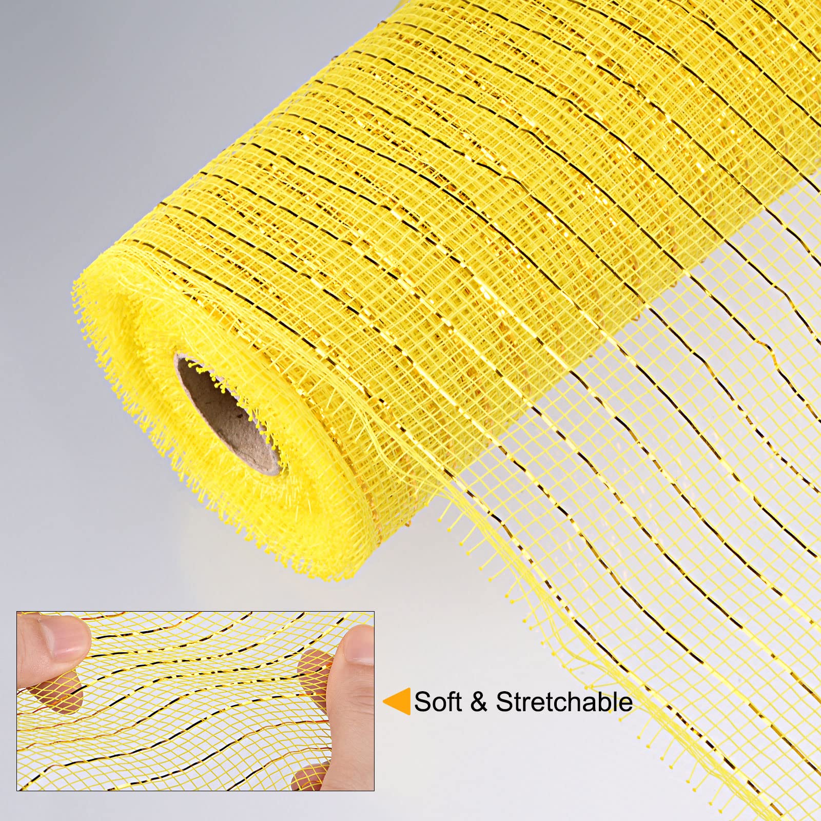 sourcing map Home & Garden ruban maille jaune or 9 m