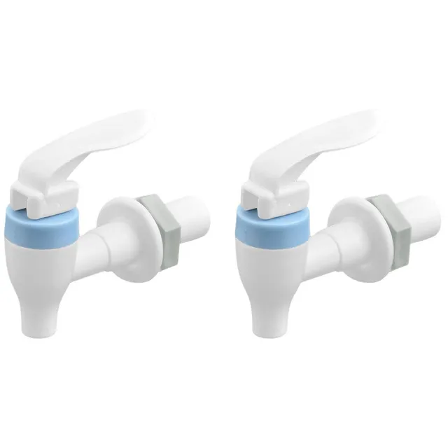 SOURCINGMAP Industrial robinet distributeur eau plastique blanc bleu 2pcs