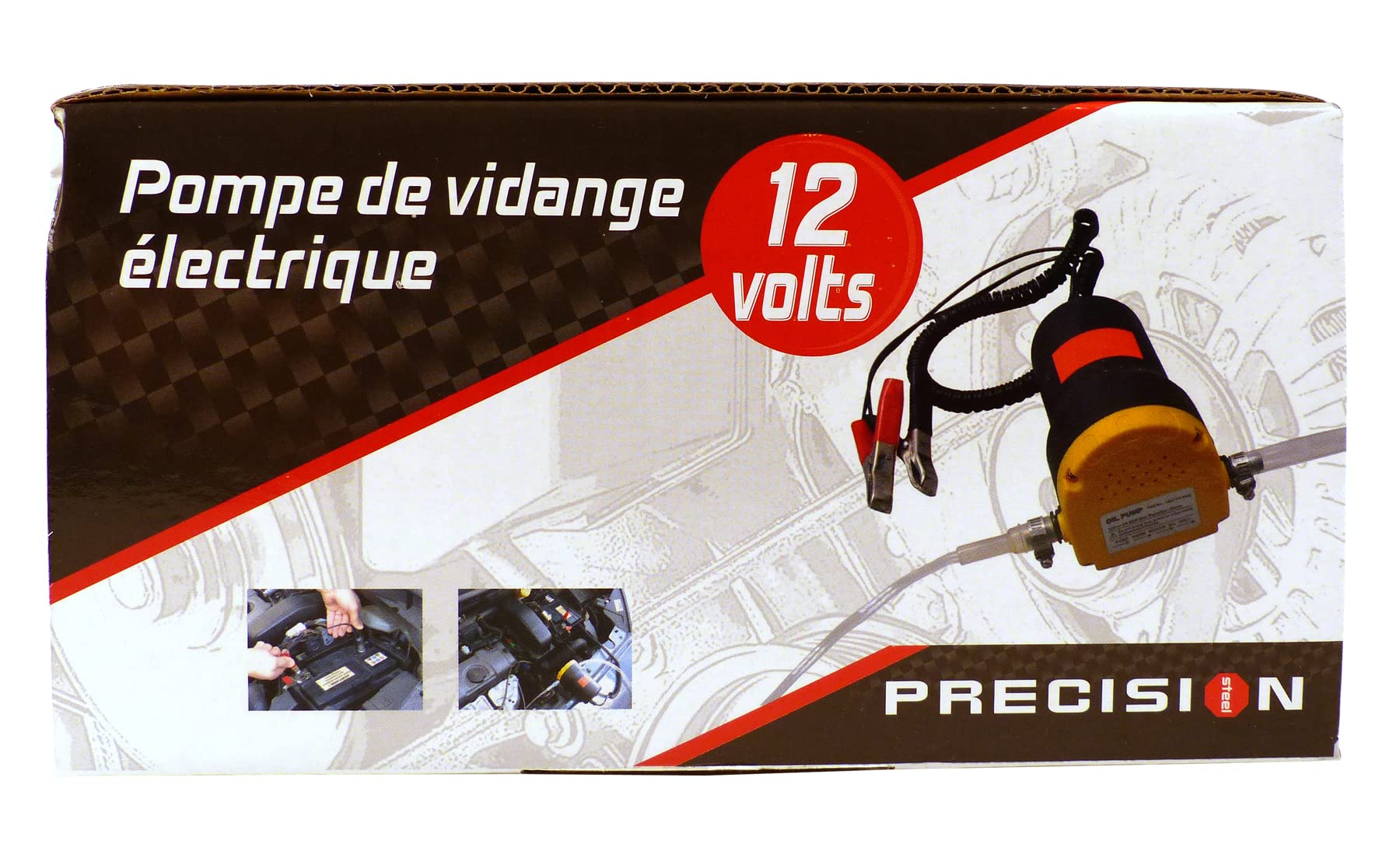 PRECISION STEEL Pompe de vidange électrique 12V huile