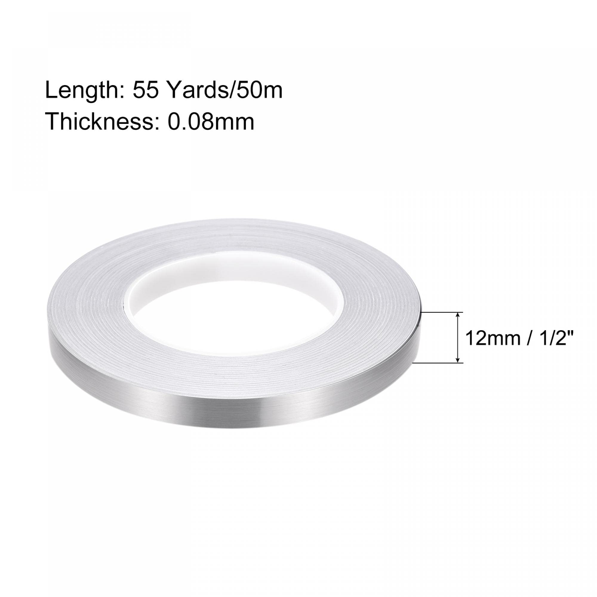 sourcing map Ruban Adhésif Carrelage Argenté 12mm x 50m