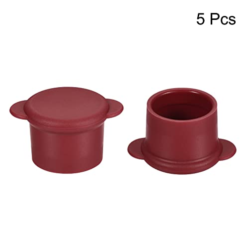 sourcing map Bouchon Bouteille Silicone Rouge 27mm 5 Pièces