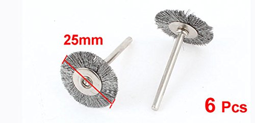 sourcingmap Industrial roue brosse polissage 25mm tige 3mm lot 6