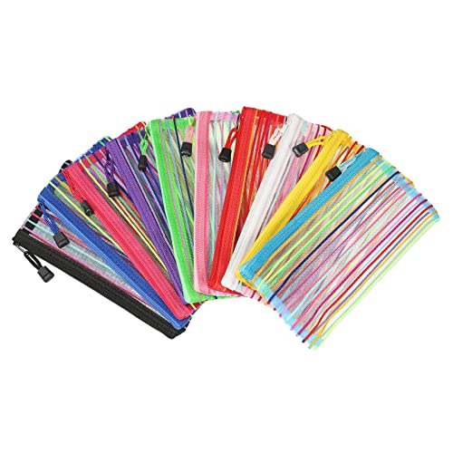 sourcing map B6 pochette maille zippée multicolore lot de 10 nylon