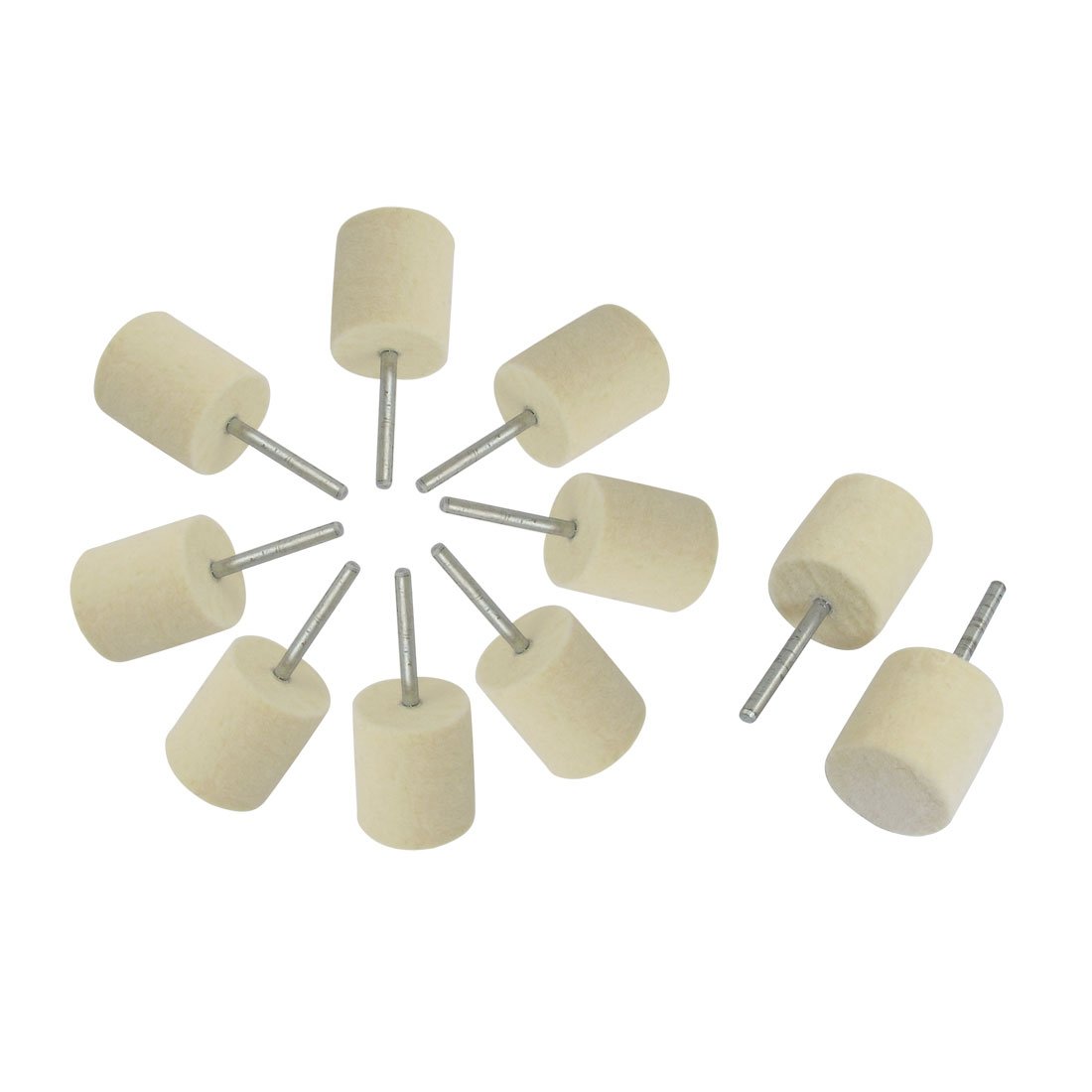 Sourcing Map 10 roues feutre dur 20mm tige 3mm polissage