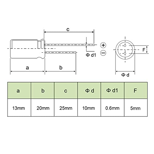 sourcing map 220uF 50V condensateur électrolytique 10x13mm lot 50