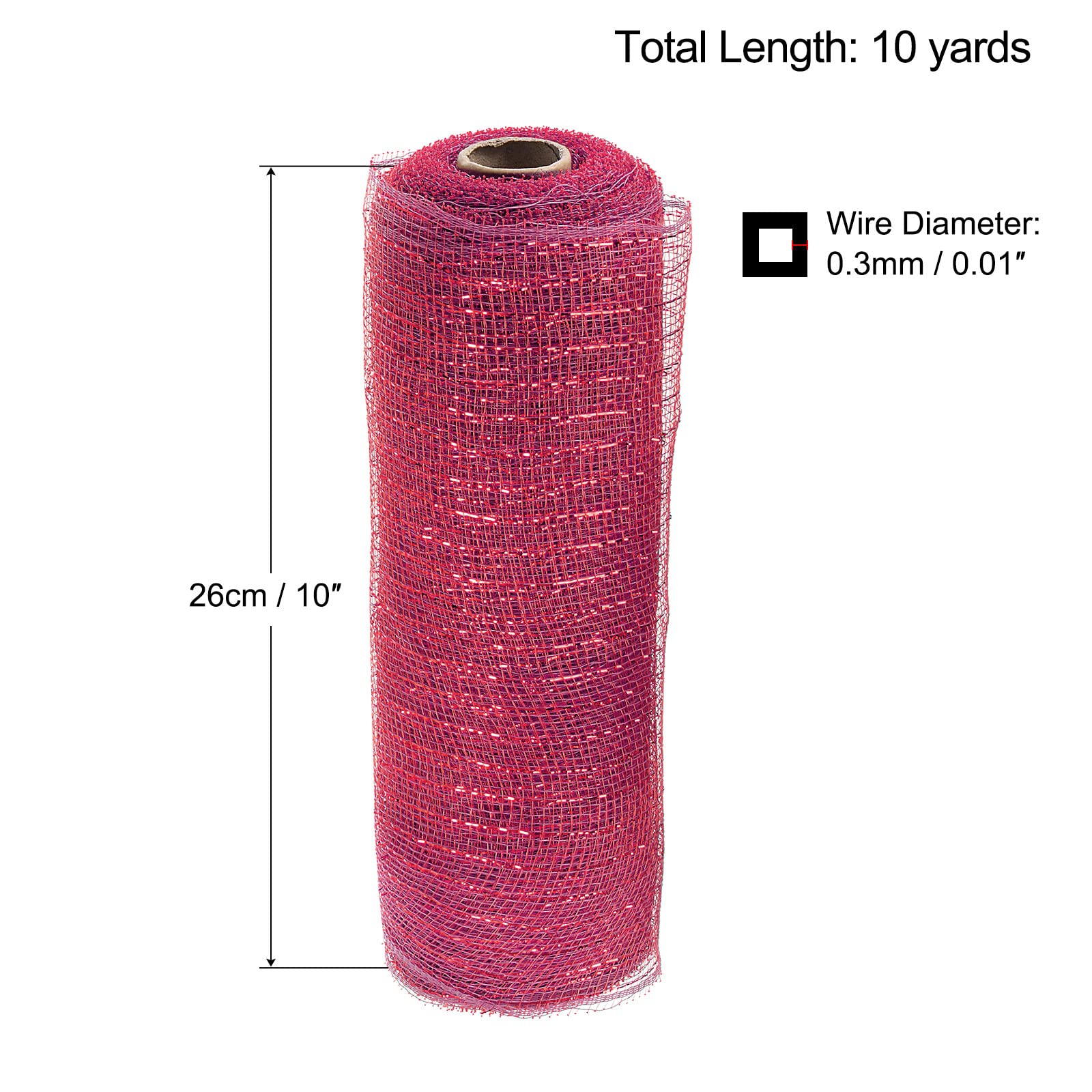 Sourcing Map Toile Jute Ruban Déco Bourgogne 26cm x 9m