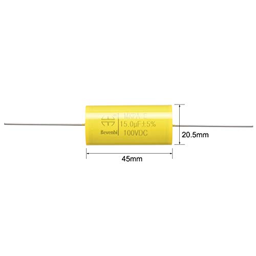 Sourcing Map Condensateur film polyester axial 15uF pièce unique