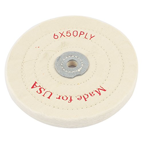 sourcing map Roue de polissage 150 mm blanc 50 plis coton