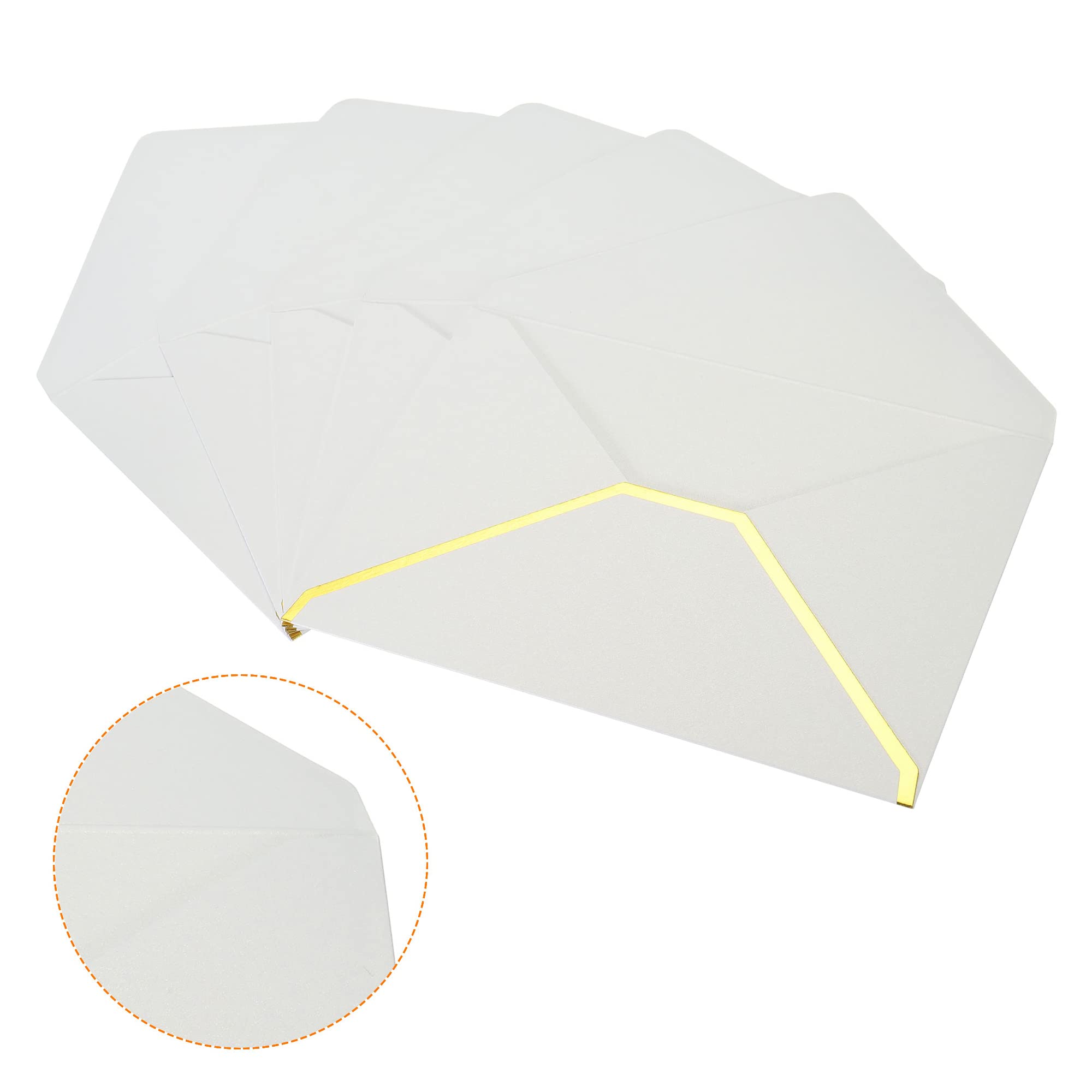 sourcing map Enveloppe B6 blanche bord doré lot de 20 invitation