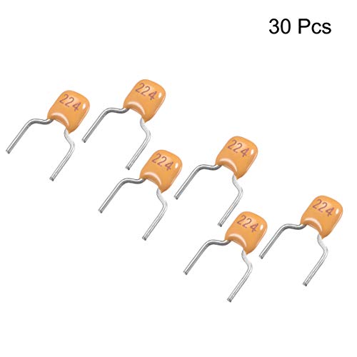 sourcing map Industrial condensateur céramique 0.22uF 50V lot 30 jaune