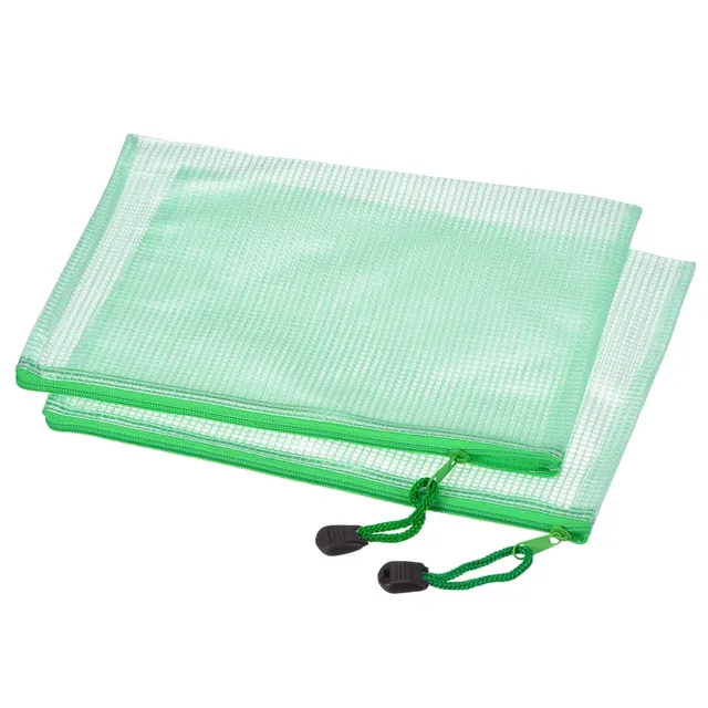 Sourcingmap pochette B6 zip verte lot de 6 PVC