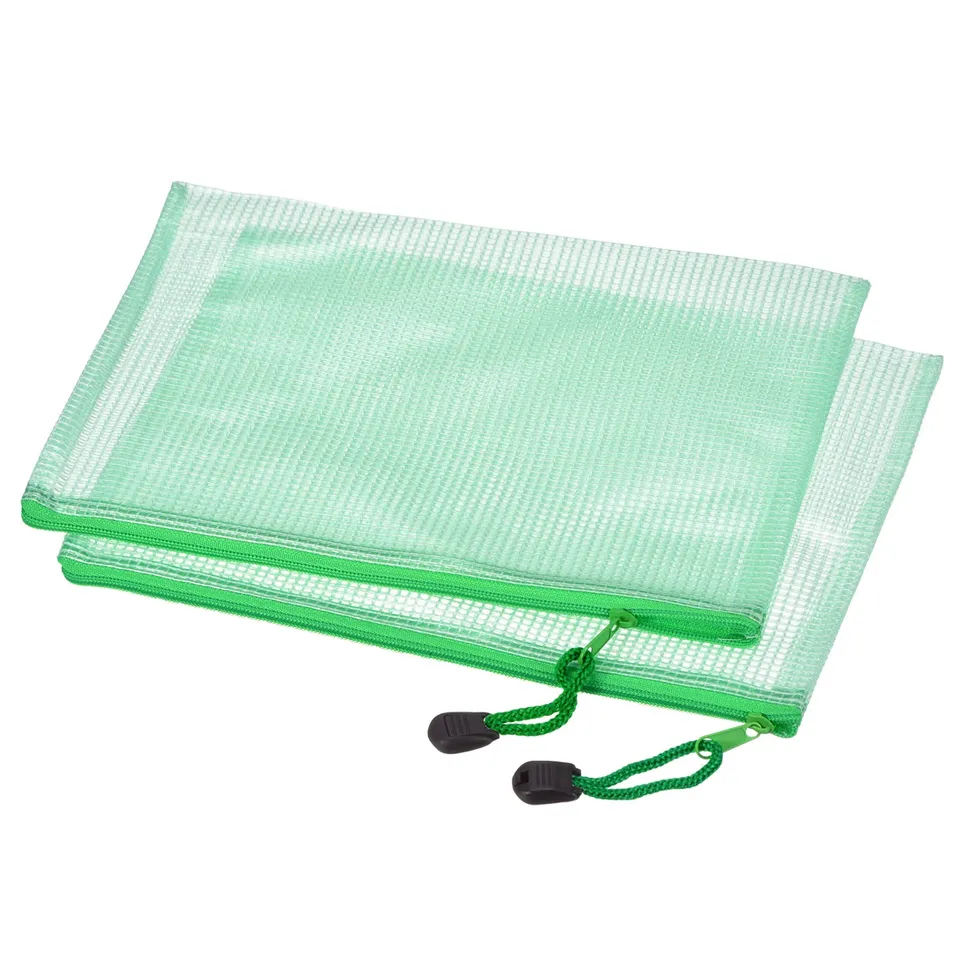 Sourcingmap pochette B6 zip verte lot de 6 PVC