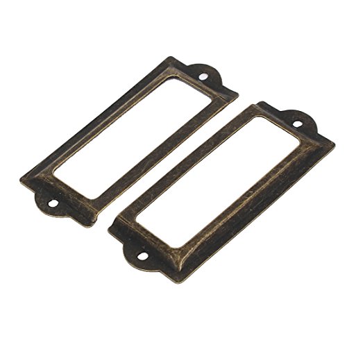 sourcing map Porte-Étiquette 83x33mm Bronze Fer 20pcs