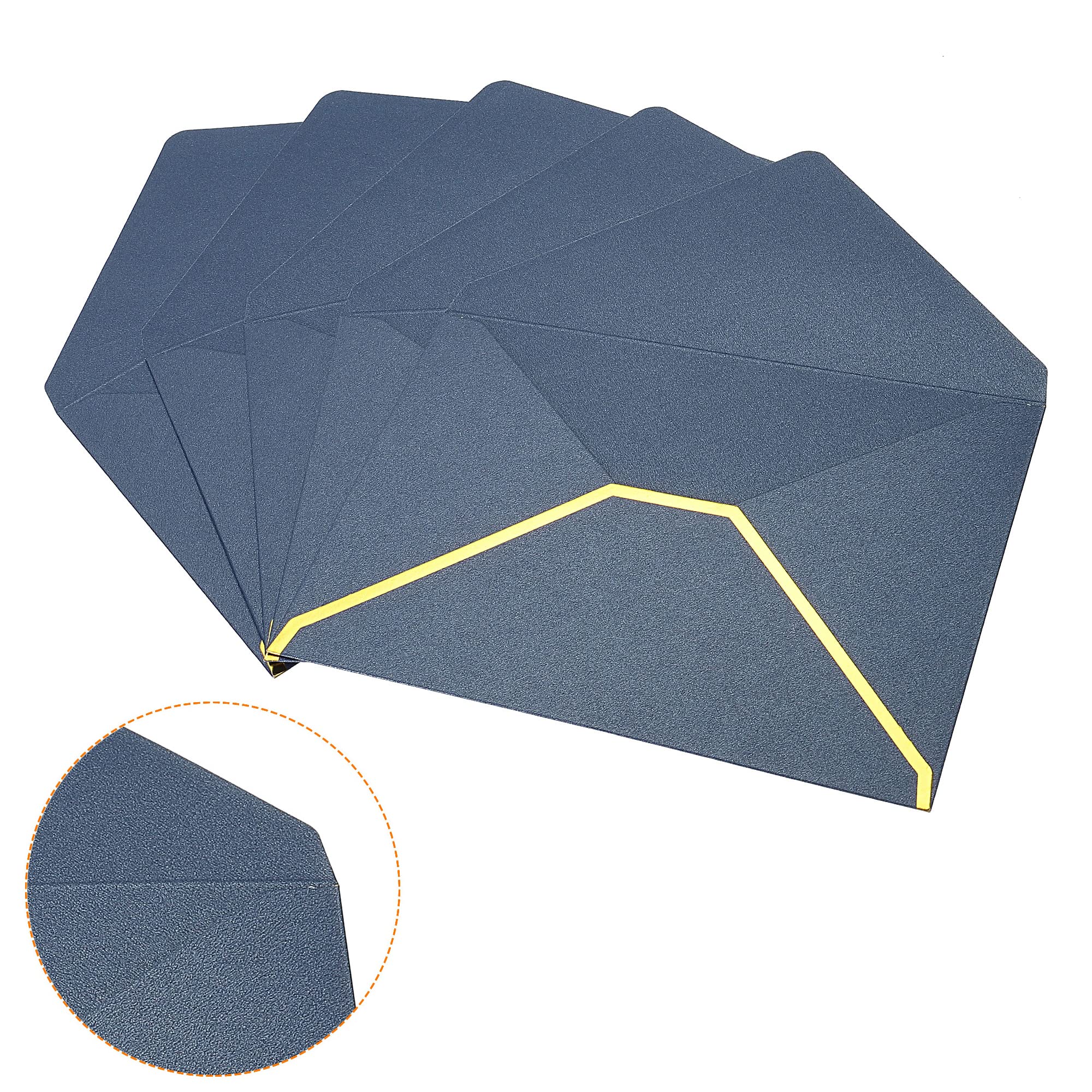 sourcing map enveloppe bleue B6 13x18cm lot 20 bord doré