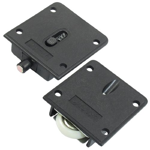 Sourcingmap Home & Garden roulette porte coulissante 25 mm noir