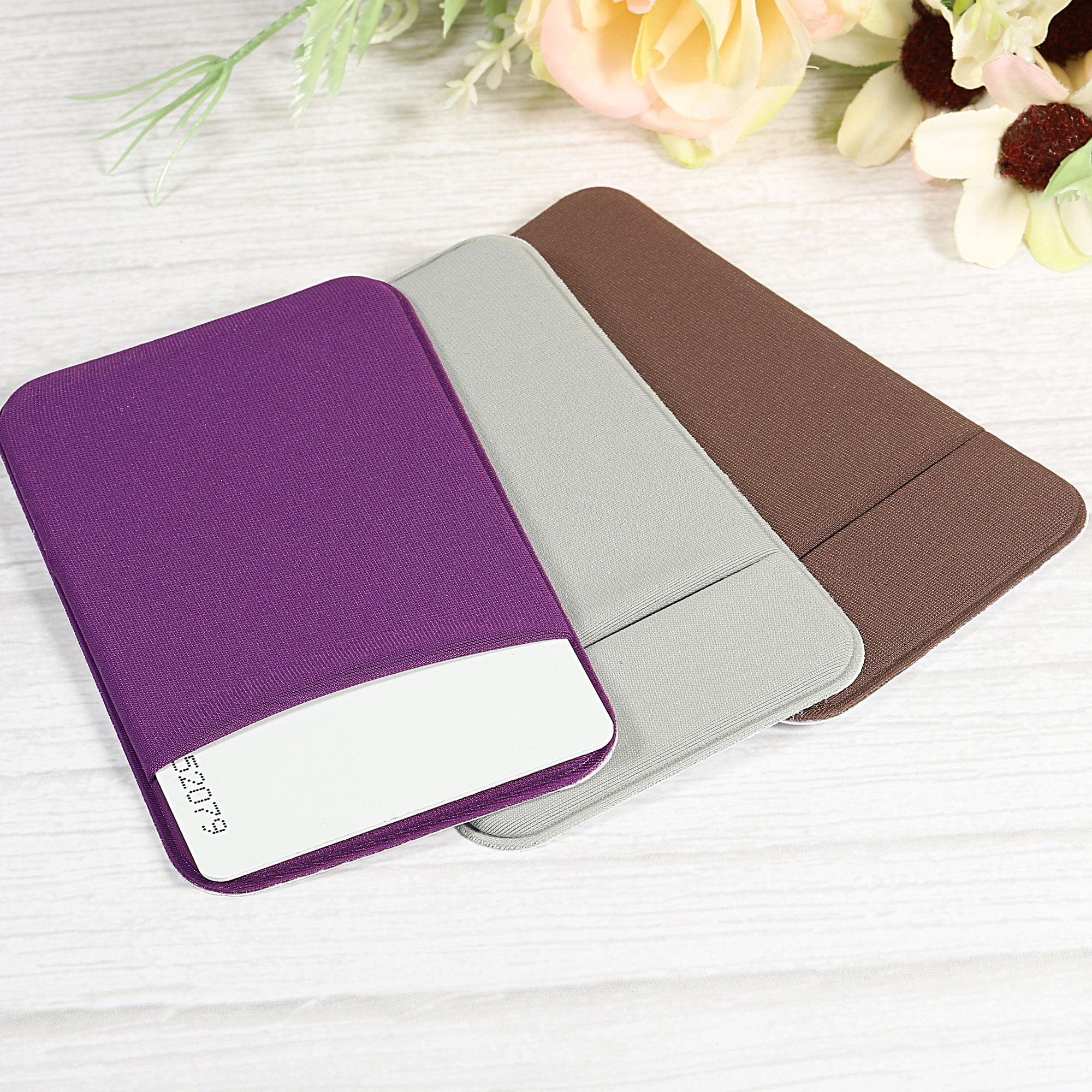 Sourcing Map porte-carte adhésif gris marron violet x3