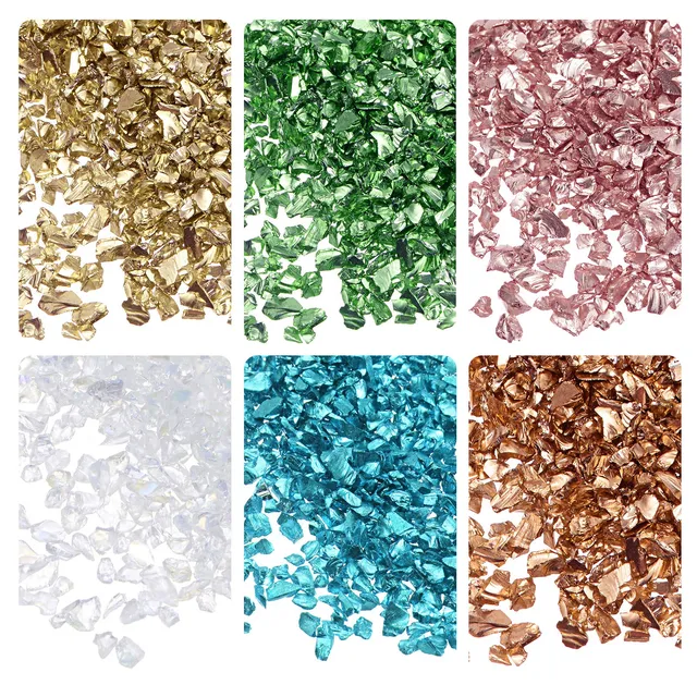 sourcing map Verre concassé déco kaki 1-4 mm 28 g