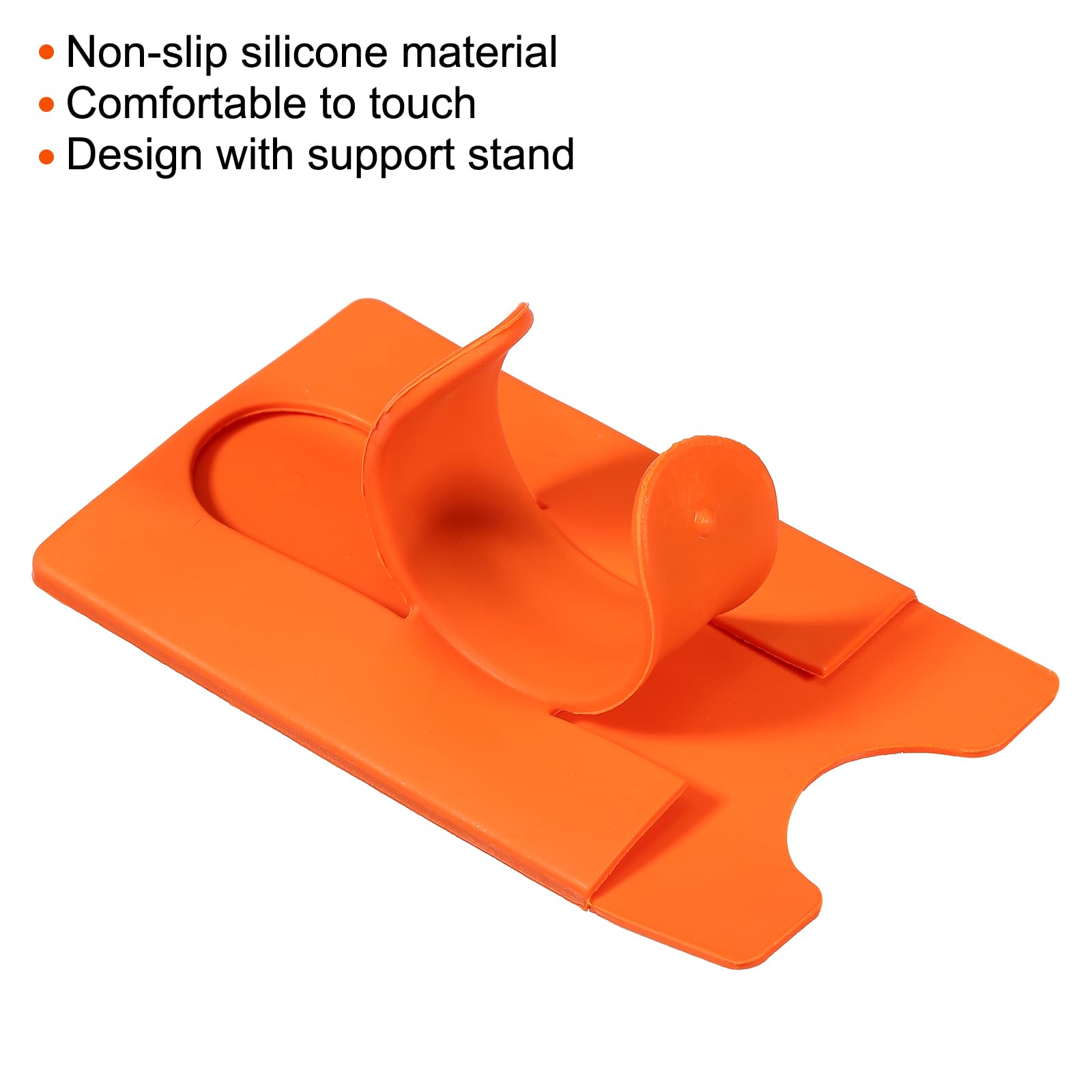 sourcing map Porte-carte téléphone silicone orange lot 3 adhésif