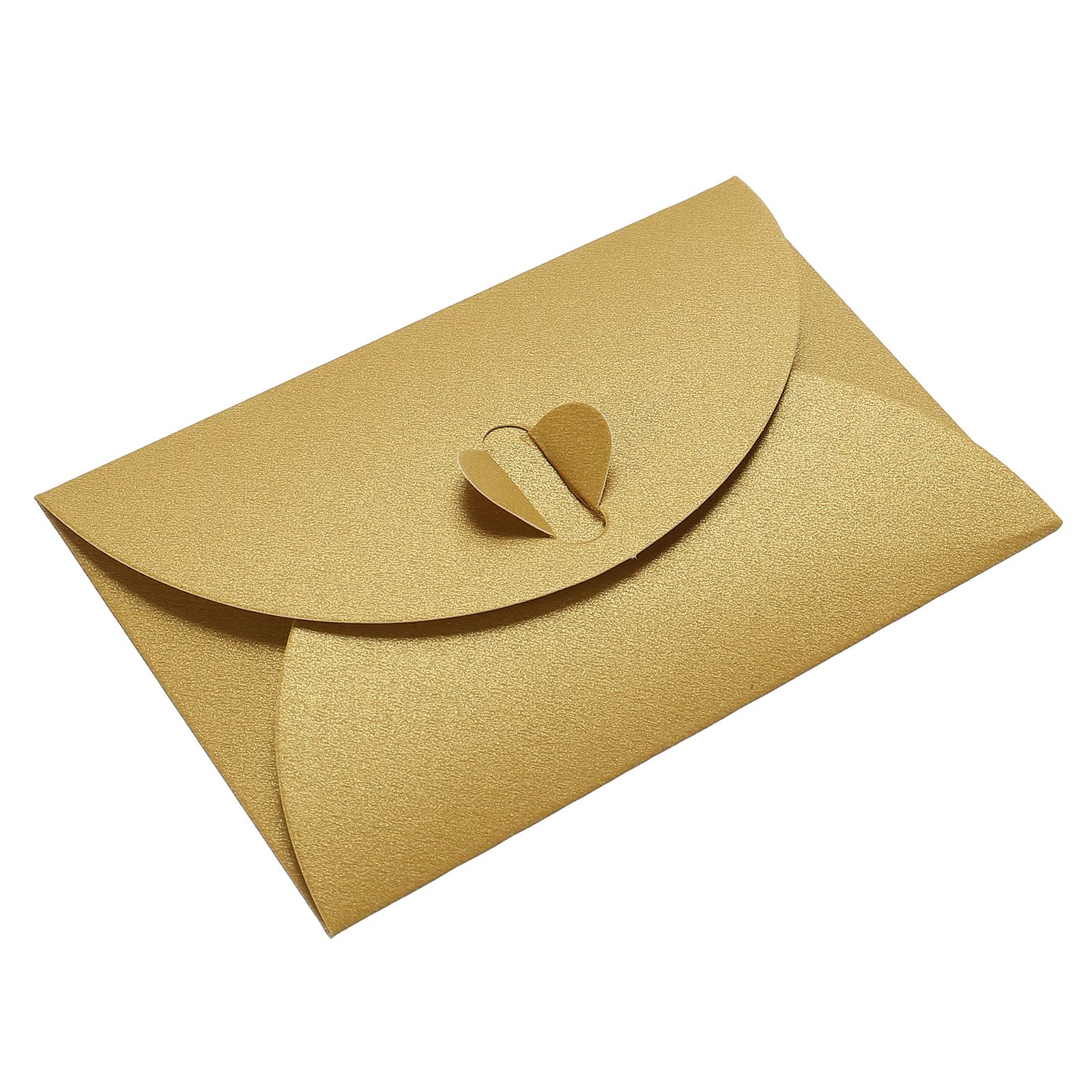 sourcing map Mini Enveloppes cœur doré 24 pcs 7x10,5cm