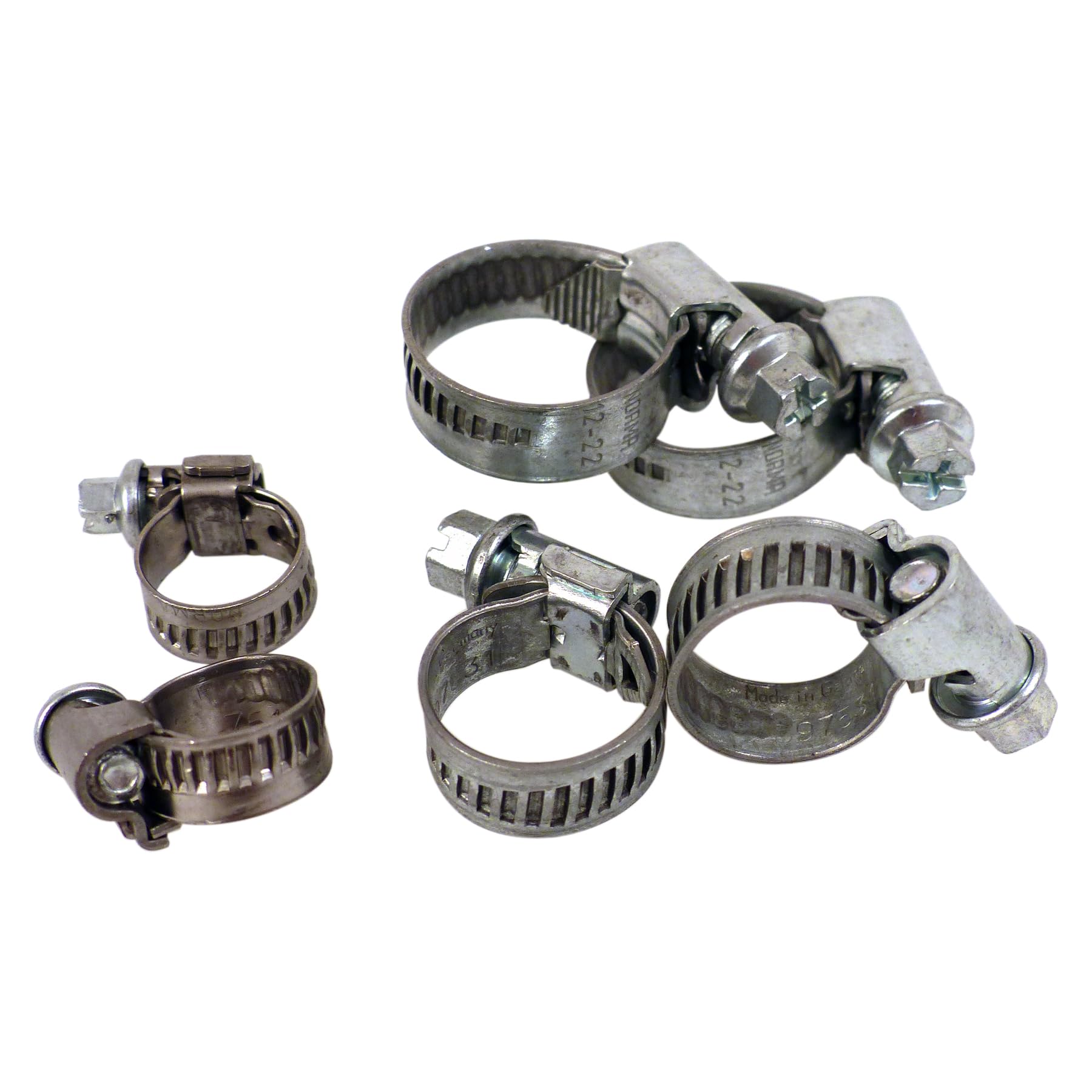 Precision Steel 6 colliers de serrage inox 8-22mm argenté