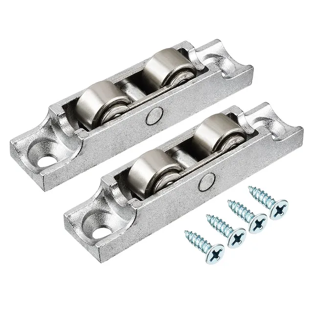 Sourcing Map Poulie double 11,5 mm roulette porte coulissante