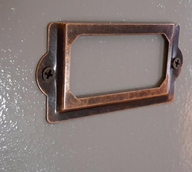 sourcing map Porte-étiquette métal 70 mm bronze lot 8