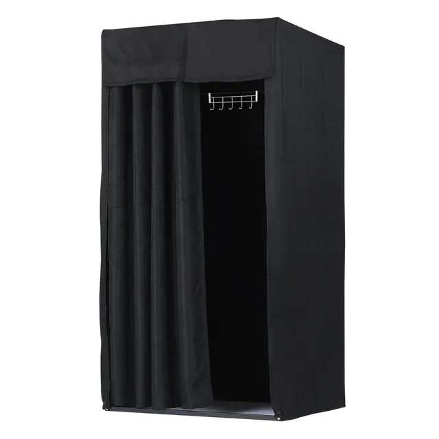 sourcingmap Cabine d'essayage noire 100x100x200 cm démontable