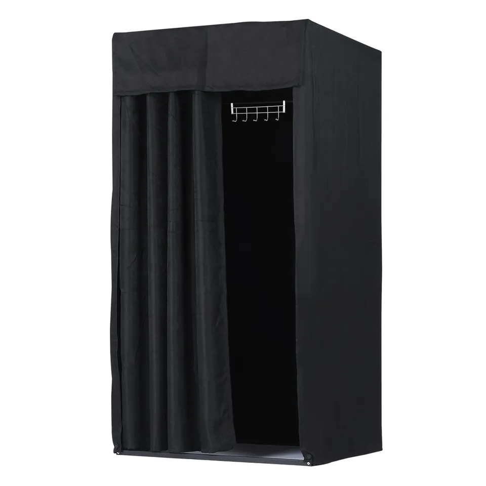 sourcingmap Cabine d'essayage noire 100x100x200 cm démontable