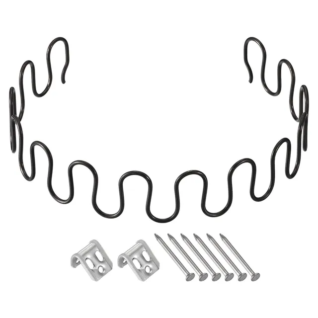 Sourcing Map ressort canapé acier 600 mm noir avec clips