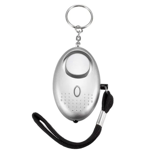 Sourcing Map Alarme personnelle porte-clés LED 130dB argenté lot 2