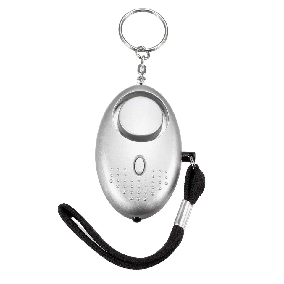 Sourcing Map Alarme personnelle porte-clés LED 130dB argenté lot 2