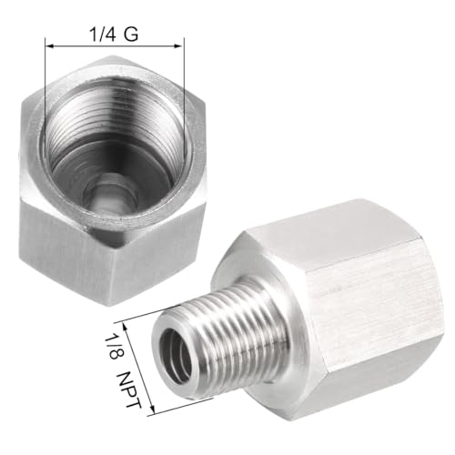 Sourcing Map Industrial Adaptateur Inox 1/8 NPT Mâle 1/4 G Femelle