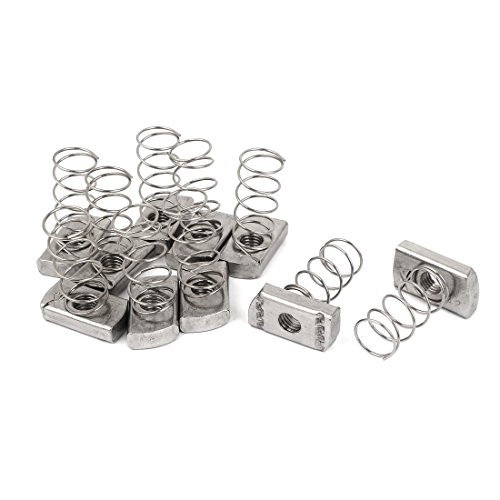 sourcingmap Home écrou ressort rail M8 inox 10 pièces