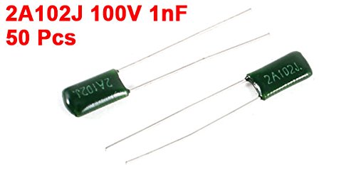 Sourcingmap 2A102J 100V condensateur polyester 1nF 50pcs