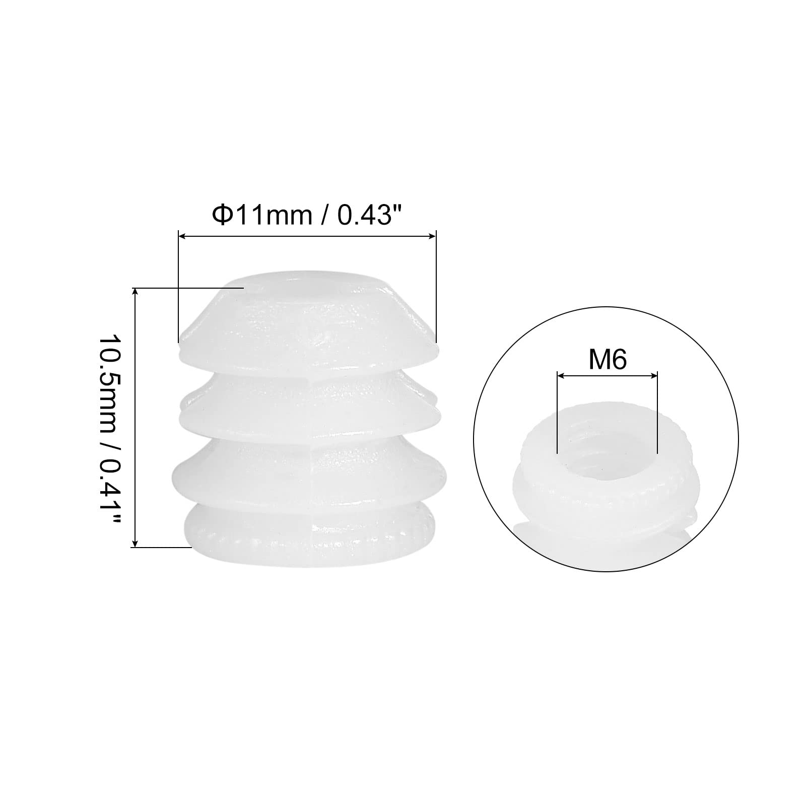 sourcing map Ecrou insert meuble nylon M6 lot 24