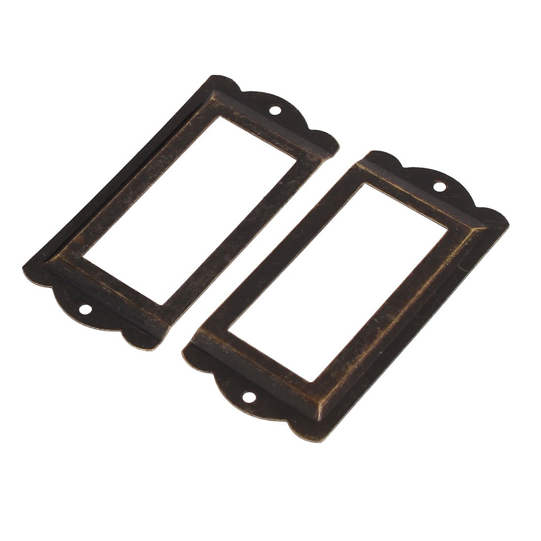 sourcing map Porte-Étiquette 85x42mm Bronze 8pcs avec vis
