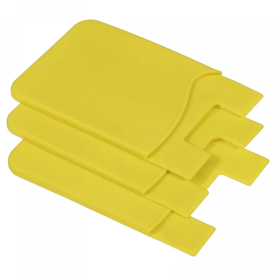 Sourcing Map Electronics porte-carte téléphone silicone jaune lot 3