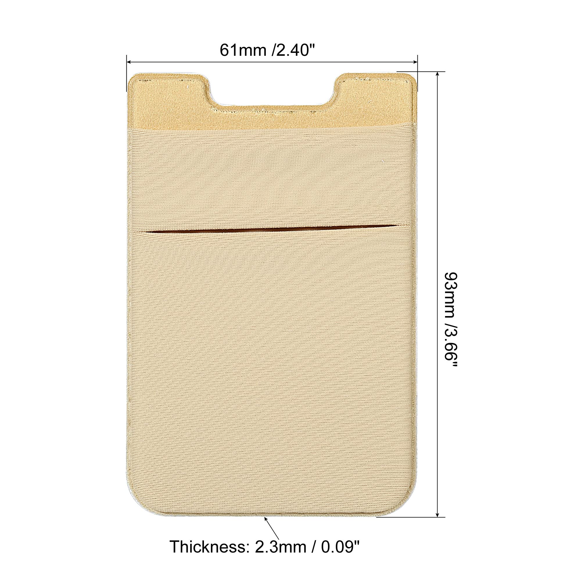 sourcing map Pochette carte téléphone spandex jaune lot 2 double