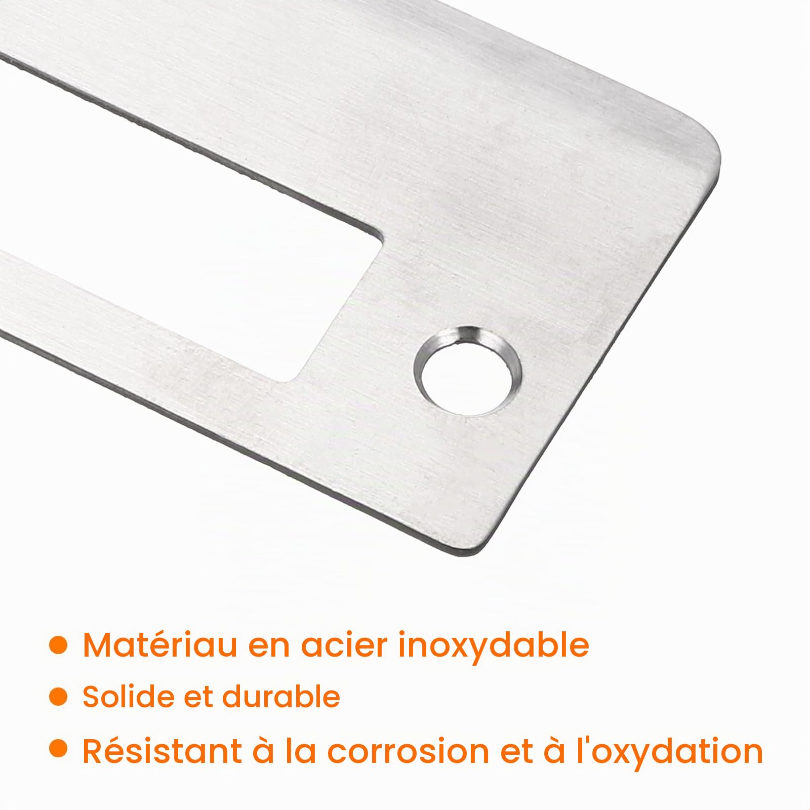Sourcingmap Home & Garden plaque gâche 90x40 mm inox argent