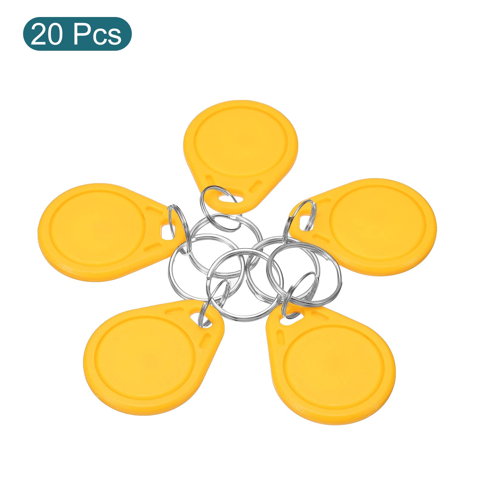 Sourcingmap Porte-clés RFID UID 13,56 MHz jaune lot 20 réinscriptible