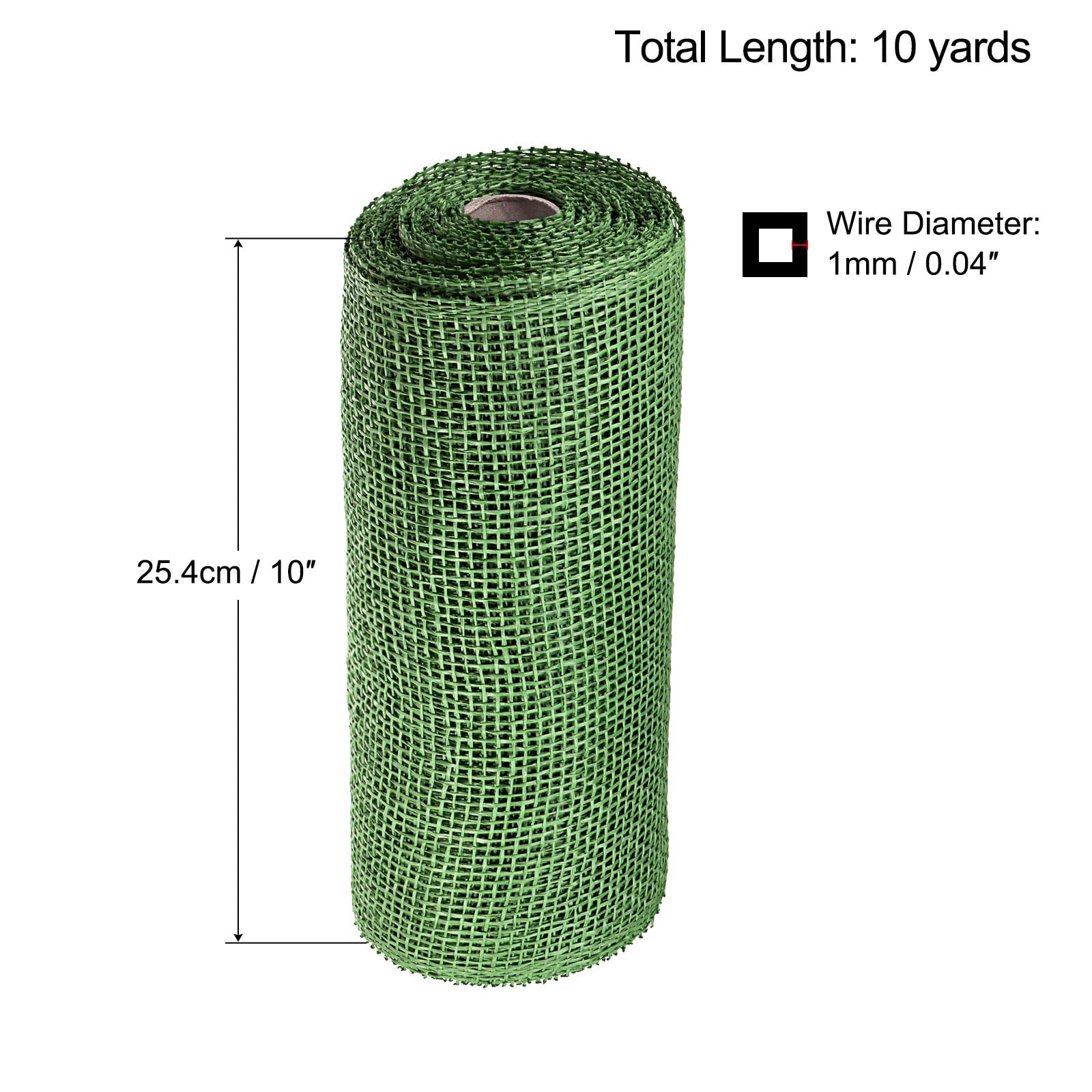 sourcing map Home & Garden maille 10 pouces x 10 yards olive 1 rouleau