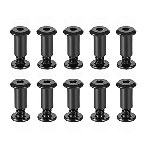 sourcing map vis reliure M6x10mm noir trou 8mm 10 sets