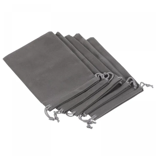 sourcing map pochette microfibre 18x12 cm gris lot 5 anti-rayure