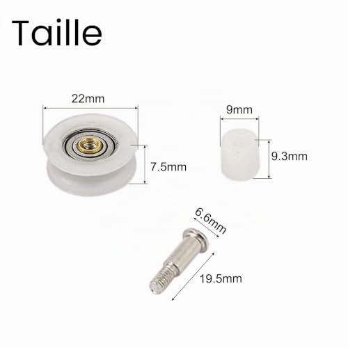SOURCINGMAP Roulette porte coulissante 22mm lot 10