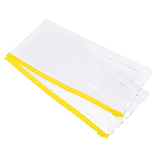 sourcing map pochette zippée A6 jaune x20 PVC