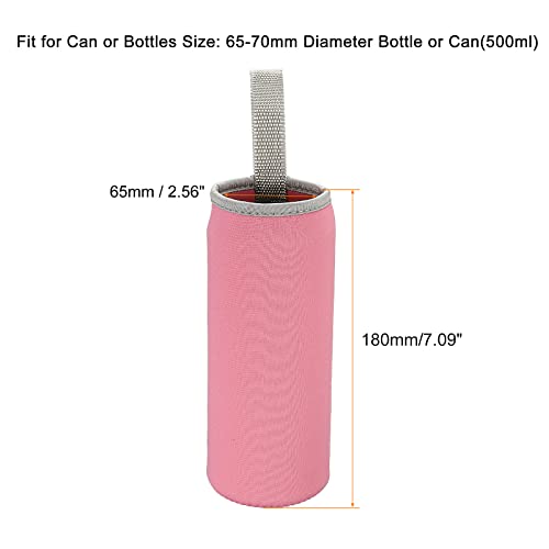 Sourcing Map Housse bouteille néoprène 500ml rose lot 2 isotherme