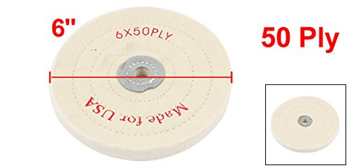 sourcing map Roue de polissage 150 mm blanc 50 plis coton