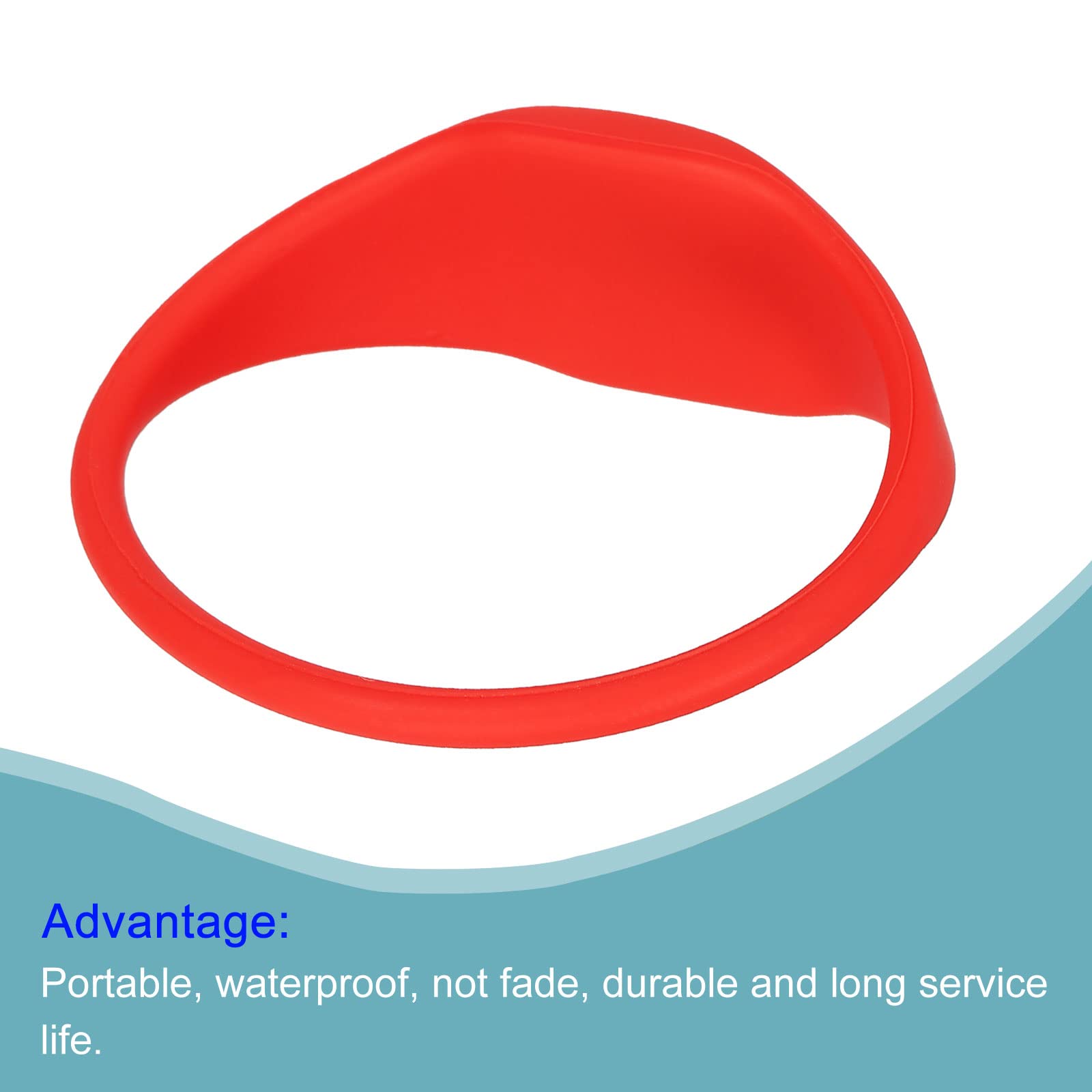 Sourcing Map bracelet RFID silicone rouge lot 5 13,56 MHz