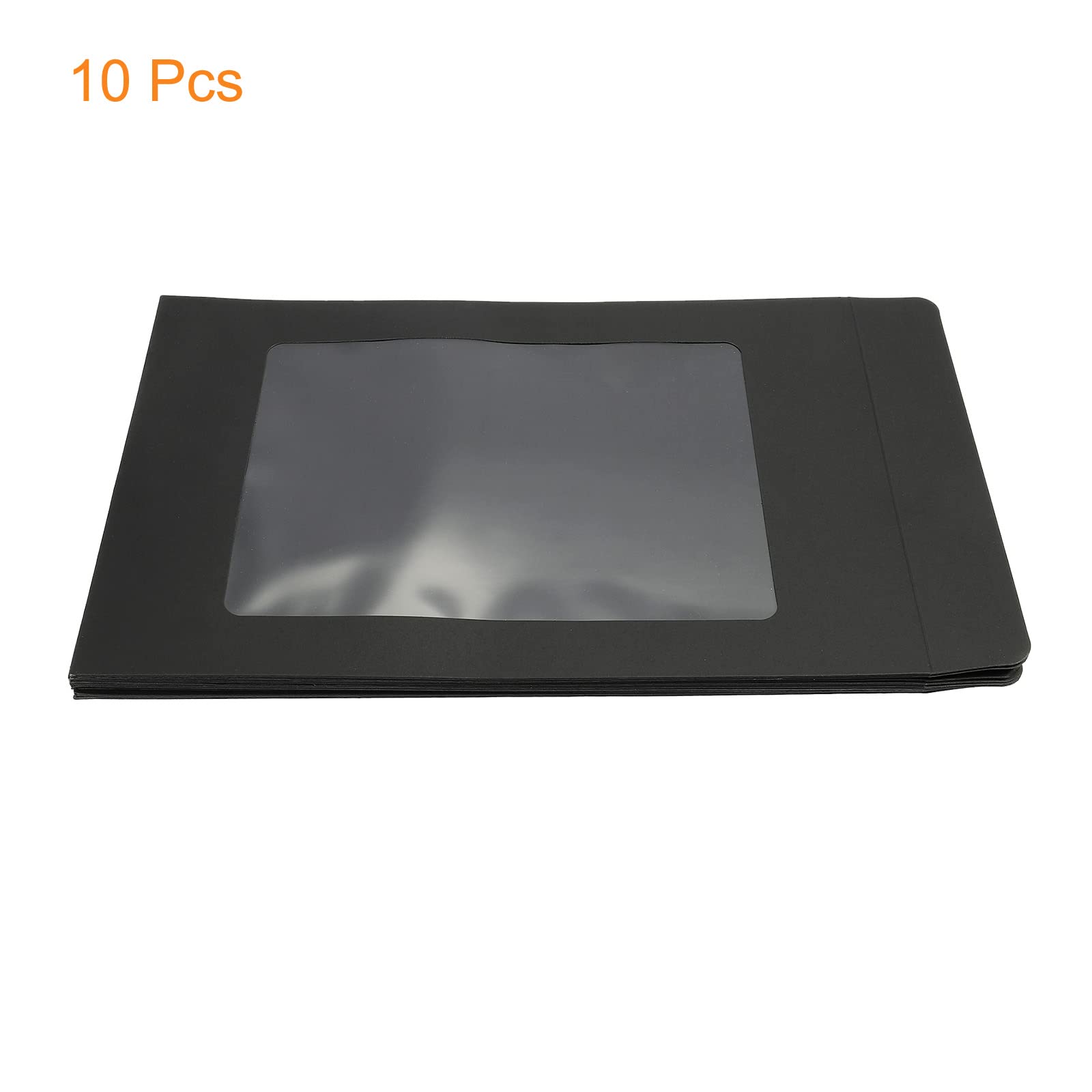 Sourcing Map A4 Enveloppe Fenêtre Noire Simple Face x10